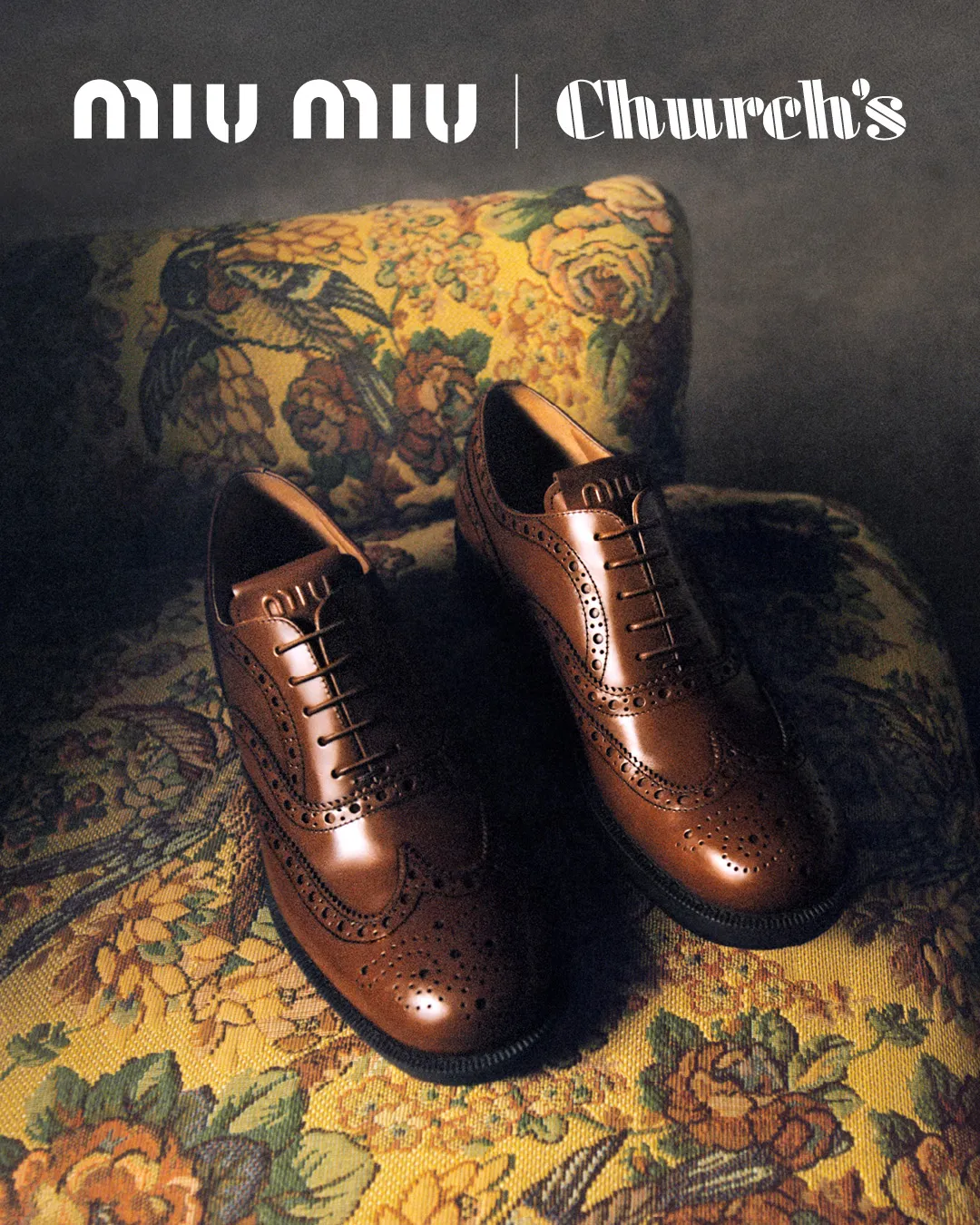 Church’s X MIU MIU联名牛津鞋，价格店洽。品牌题供