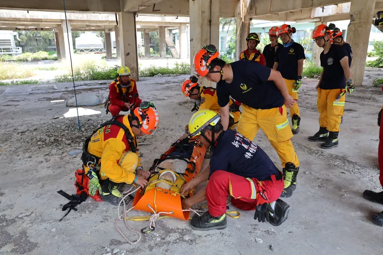 現場演練。新竹縣消防局提供