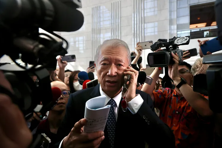 基泰董座陳世銘事發多日後昨終於現身。林林攝