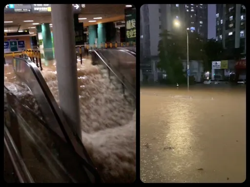 特大暴雨淹深圳　扶梯成水瀑、雨量破7歷史紀錄