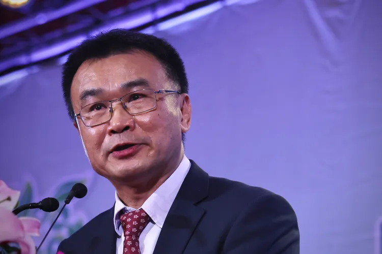 農業部長陳吉仲20日出席活動致詞數度哽咽、甚至落淚。林林攝