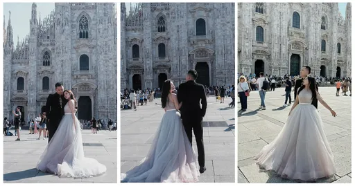 補一個浪漫!米蘭大教堂絕美婚紗照曝光 天后闆妹:還給六年前的我們