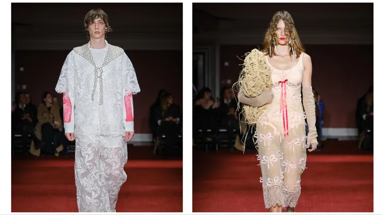 秋冬系列擁有大量透視刺繡、蕾絲花邊單品。品牌提供