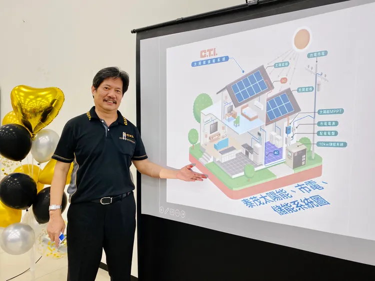 泰茂總經理呂萬傑說，智慧儲能系統可適用於家庭、大樓、小型工廠。王志弘攝