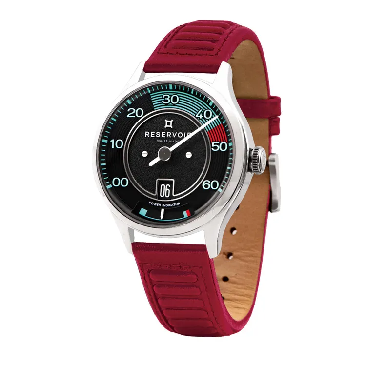 汽車系列356黑色面4條皮帶錶款，41.5mm，鈦金屬錶殼，RSV-240自動機芯，56小時動力儲存，具分針瞬時逆跳、大視窗跳時、動力儲存顯示功能，16萬8800元。翻攝官網