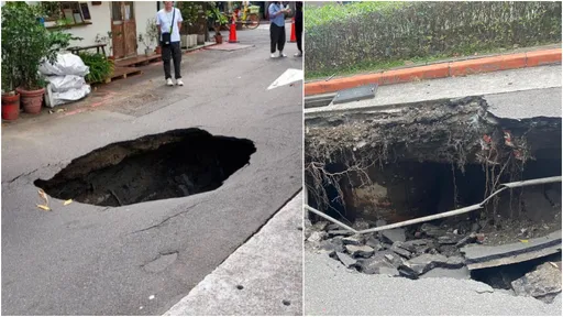北市天坑！6.5米大洞驚人片曝光　馬路大洞原因是這