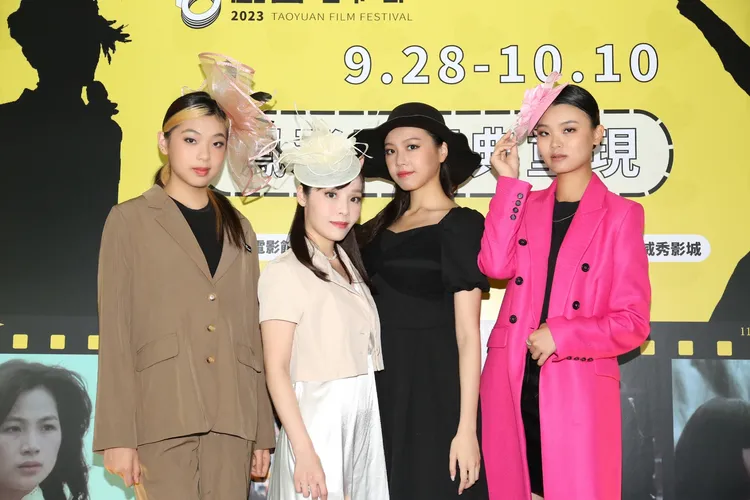 桃影也邀來多位凱渥模特兒們戴上五彩繽紛的帽子，變裝現身致敬帽子天后。桃園電影節提供