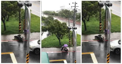 台東颳起14級強陣風　民眾直擊女騎士被吹翻抱柱尖叫