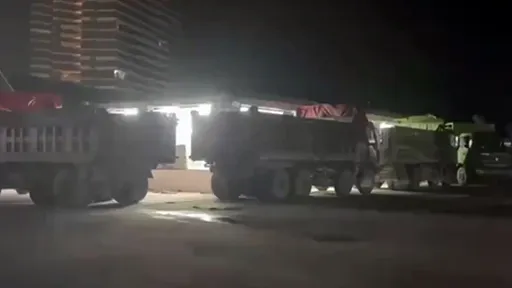 厲害了!12輛砂石車圍店「擋颱風」 玻璃海景餐廳9萬元租車喊划算