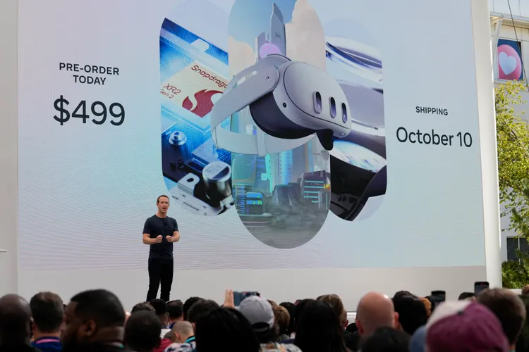 Meta頭戴VR裝置。美聯社