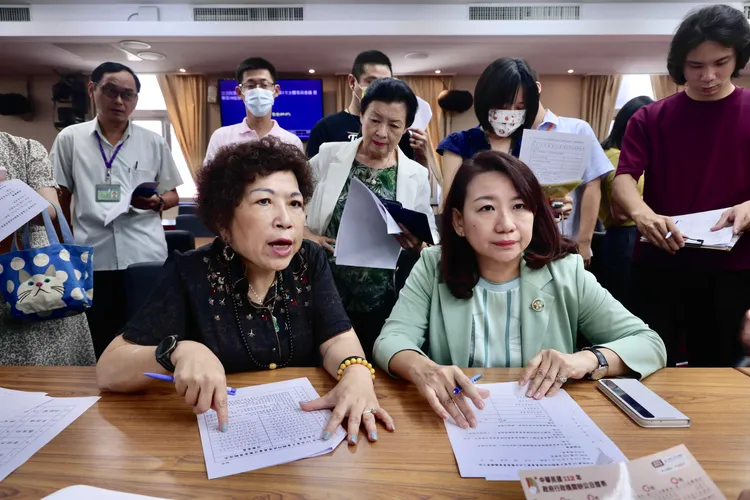 內政委員會推舉民進黨羅美玲（右）、國民黨游毓蘭（左）。林林攝