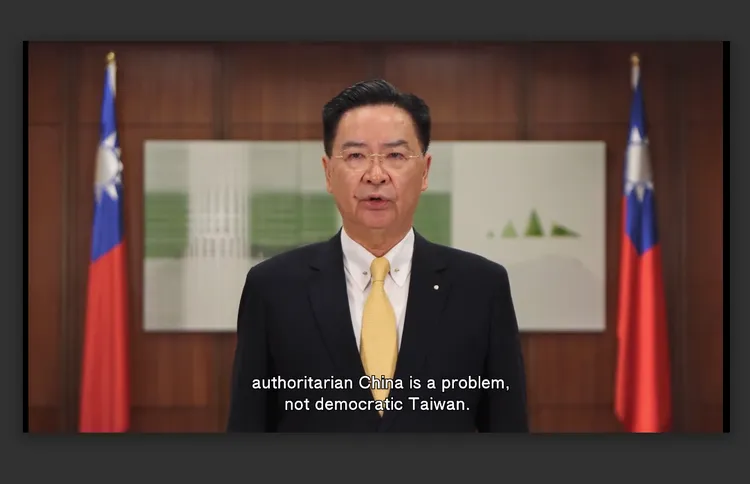 吳釗燮透過影片在IPAC發表演說。截自外交部影片