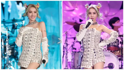 蔡依林解鎖BALMAIN鑽石「新皮膚」 綁春麗頭鄭州嬌俏亮相