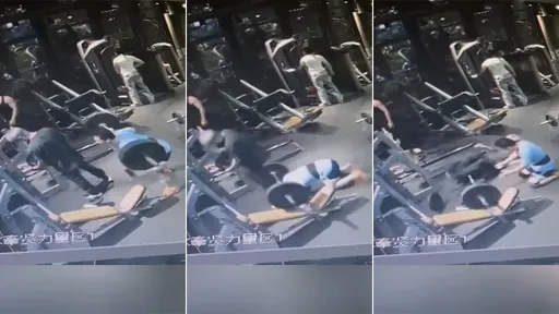 舉重沒力往前跪倒 無辜男被他「用槓鈴砸斷腿」