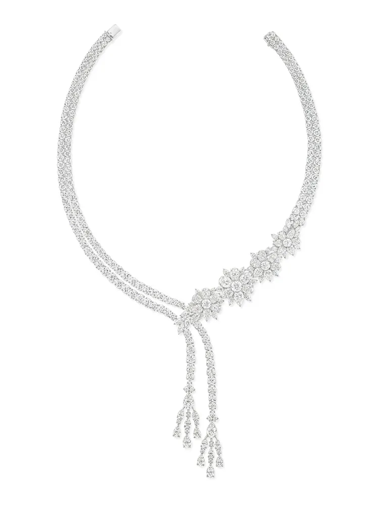 海瑞溫斯頓Lariat系列鑽石項鍊，4400萬元。品牌提供