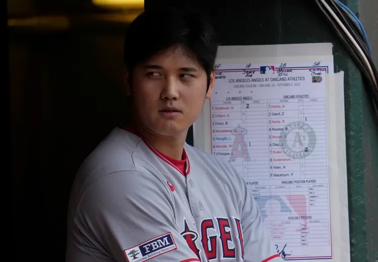 大谷翔平連6天不在先發名單中。美聯社