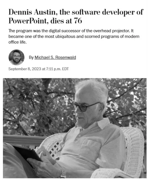 PowerPoint發明者因肺癌過世　享壽76歲