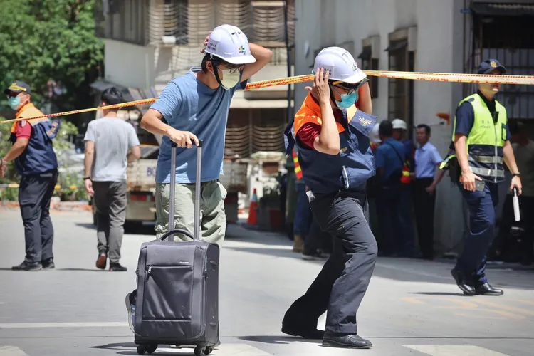 大直樓塌現場。林林攝