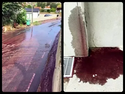 不是命案！小鎮滿地紅水流淌　酒廠：優質紅酒，不臭