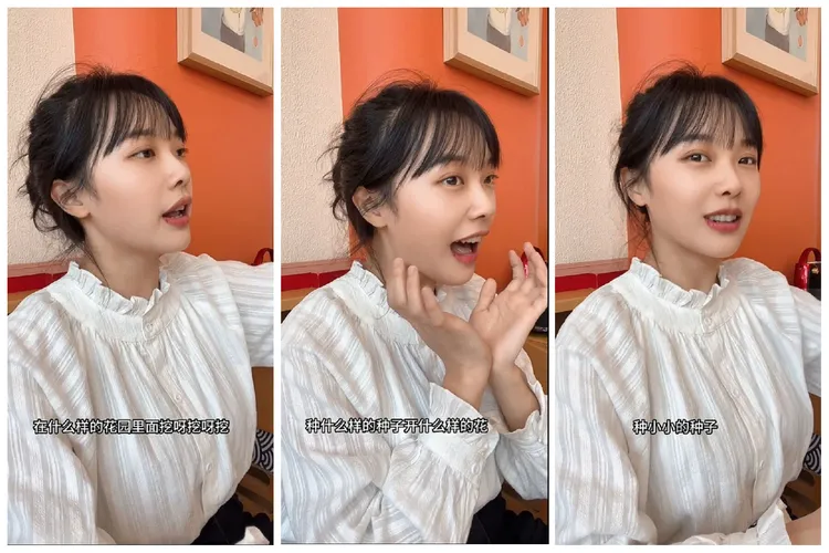 小黃老師因「挖呀挖呀挖」教唱影片爆紅。翻攝自微博