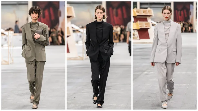 以無領西裝外套體現中性美學。品牌提供