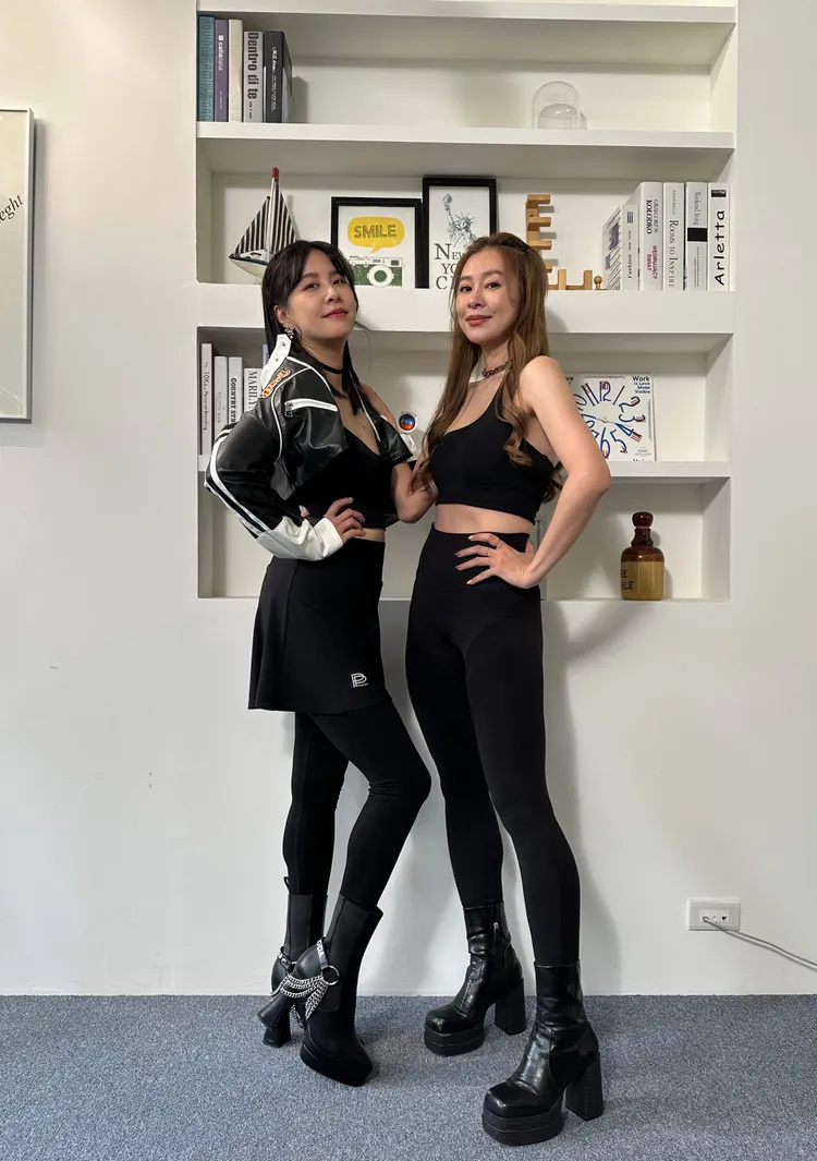 黃小柔（左）、張棋惠合體拍廣告。PP石墨烯提供