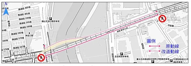改道範圍示意圖。新工處提供