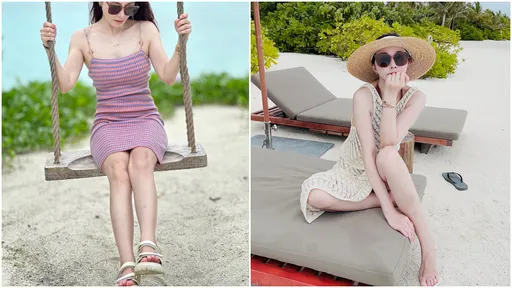 陳怡蓉嫁醫師7週年遊馬爾地夫 慘淪「陪襯」笑不出來