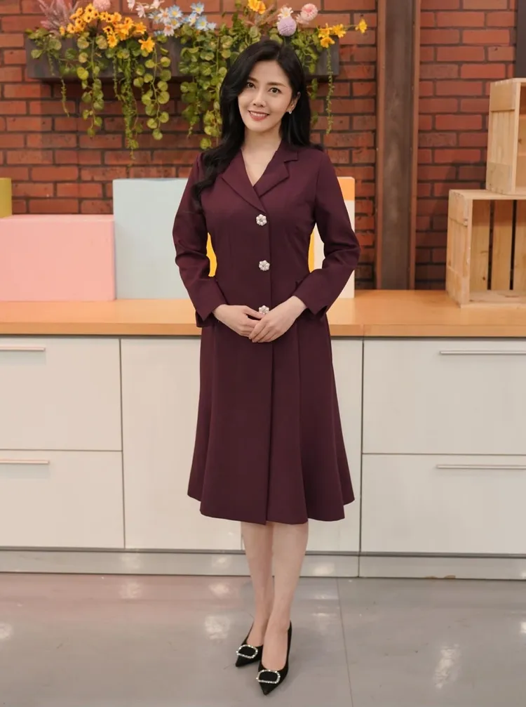 韓瑜的主播架勢。華視提供