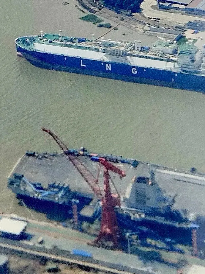 福建艦在江南造船廠製造。翻攝微博