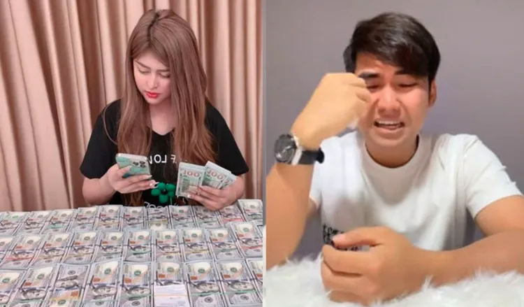 莫莉卡的丈夫哭窮，不肯認錯。翻攝《高棉時報》