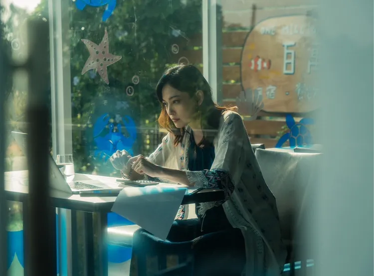 姚以緹透露因為工作首次造訪小琉球。TVBS提供