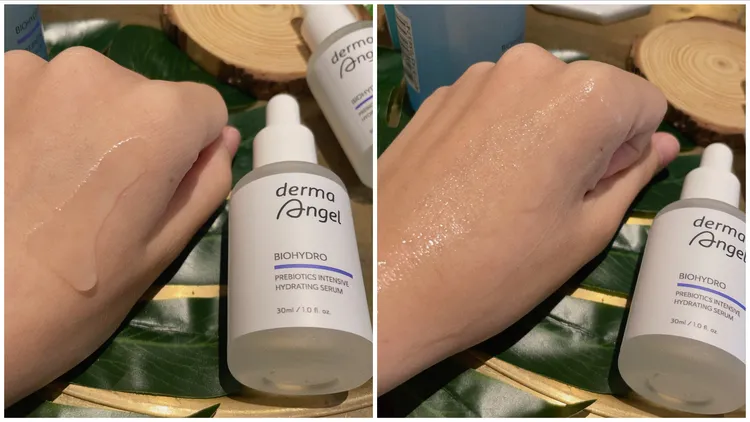 護妍天使益菌生保濕修復極致精華，質地清爽。張家玲攝