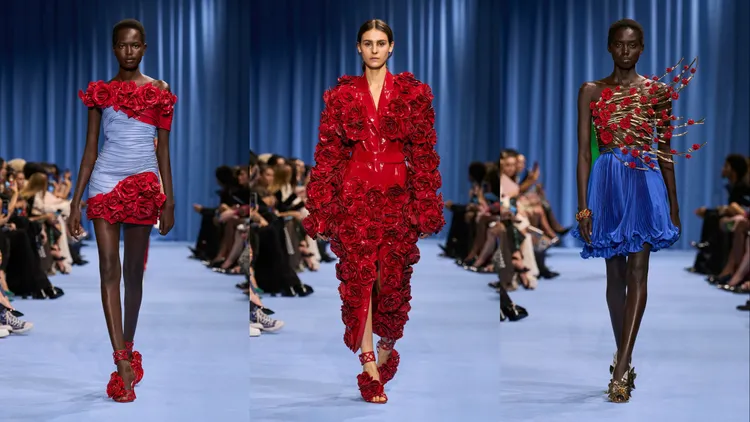 將玫瑰元素以不同造型、材質呈現。品牌提供