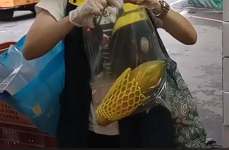 其中一款木瓜被驗出農藥超標。桃園市衛生局提供