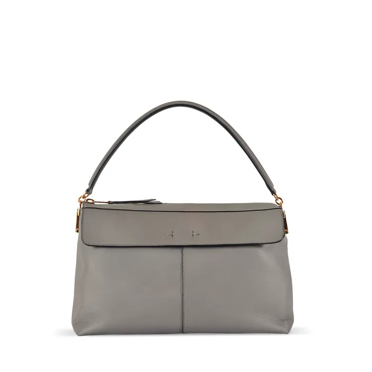 Tod's 灰色T Case大型鹿皮手提包（NT$140,900）