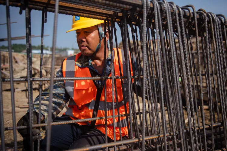 中國湖北鄂州沙塘棚戶區改造項目。新華社