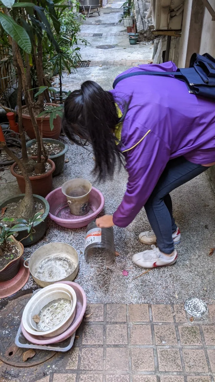 國內登革熱疫情嚴峻，颱風前後應加強病媒蚊孳生源清除。北市衛生局提供