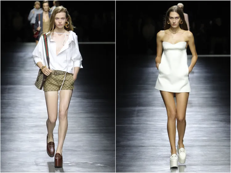 白色襯衫、短褲、洋裝體現了GUCCI隊長衣櫥的定義。品牌提供