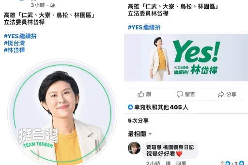 6連霸立委林岱樺新頭貼好清新 網紅笑:是荷包蛋配色?