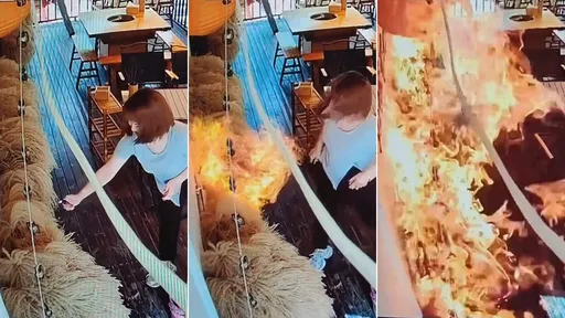 女客手賤「打火機燒餐廳」真引大火 閃電收拾物品落跑了