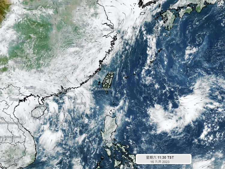 9/16台灣本島雲圖狀況。翻攝自彭啟明臉書