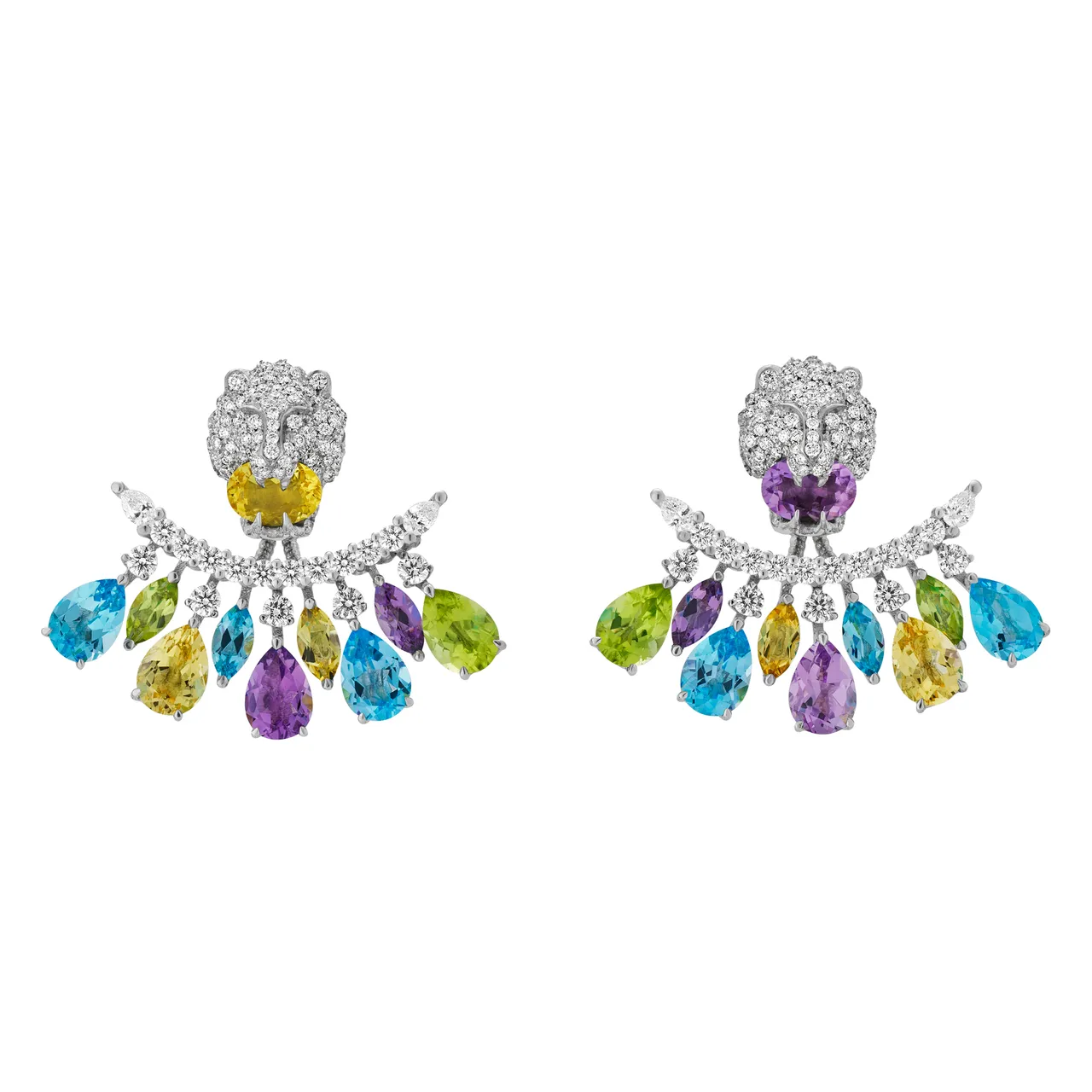 LION HEAD四彩宝石扇形耳环,119万2900元。品牌提供