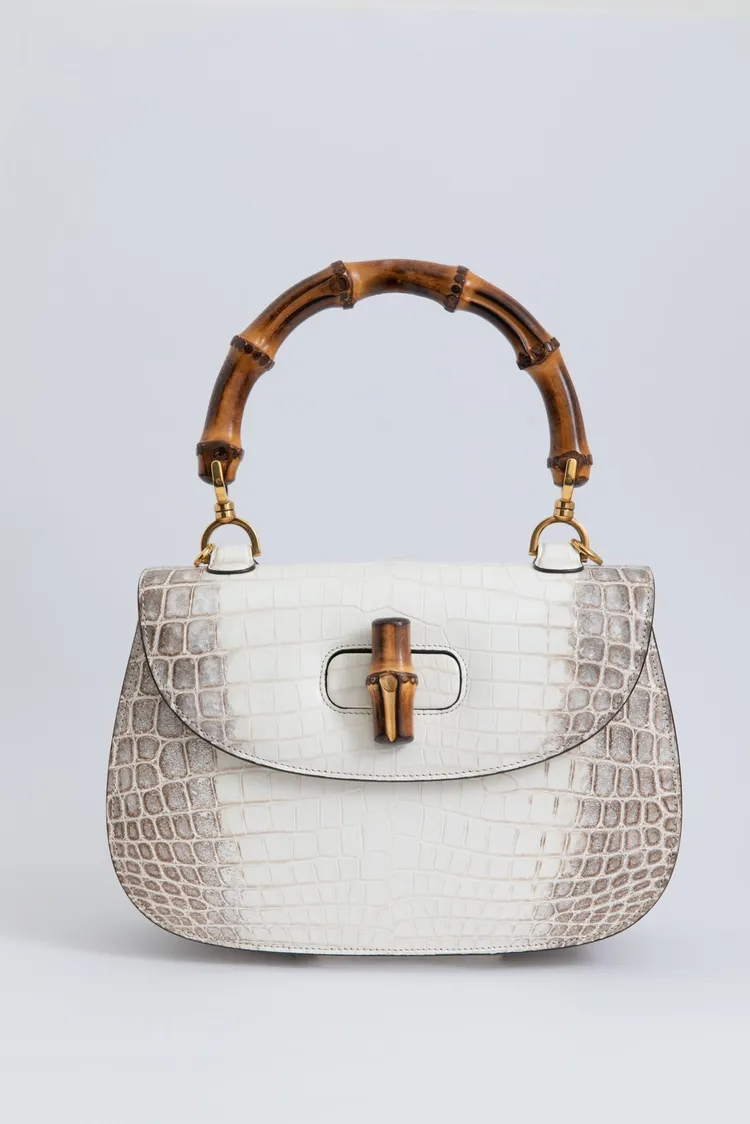 喜馬拉雅鱷魚皮革中款BAMBOO 1947手袋，265萬900元。品牌提供