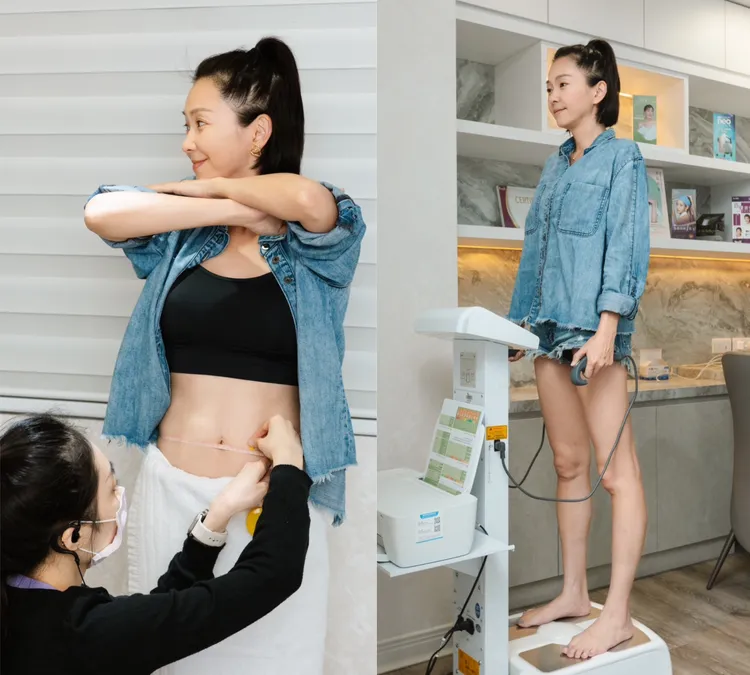 ▲六月在進行愛爾麗課程前先進行術前評估及ImBody測量