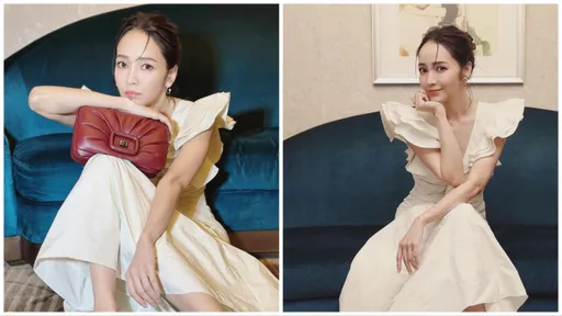 侯佩岑白裙白鞋化身不老小公主　收工仍要抱緊「它」