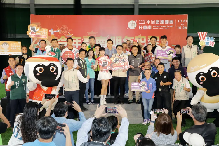 南市府宣傳全運會，歡迎來台南觀賞賽事、旅遊。市府提供