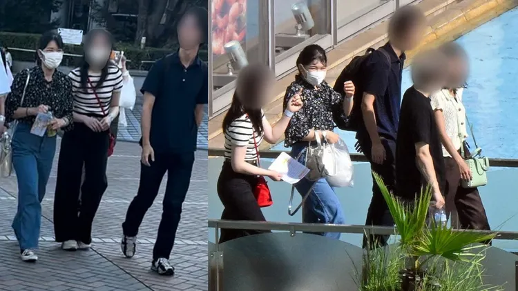 愛子公主12日與朋友造訪東京巨蛋城遊樂園，和穿著深藍POLO衫的高個男特別親近。翻攝《週刊女性》