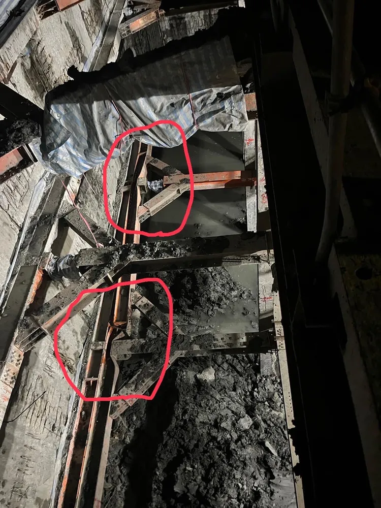 議員陳怡君再揭基泰「H型鋼撐到變形」！翻攝臉書「中山大同陳怡君」