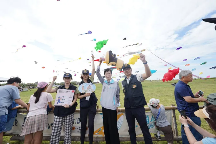 新竹市警局同步宣導防詐。新竹市府提供